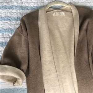 Taupe wool oversized cardigan
